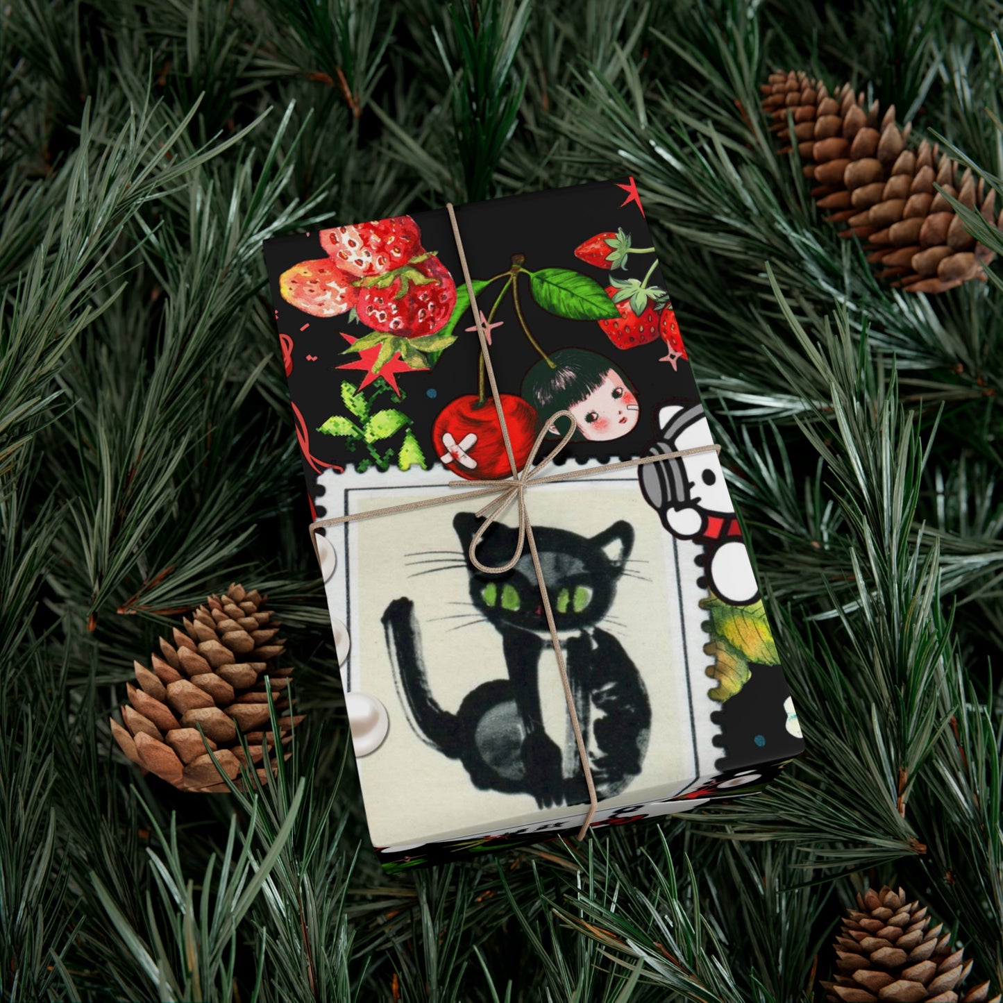 cherry kitty. giftwrap