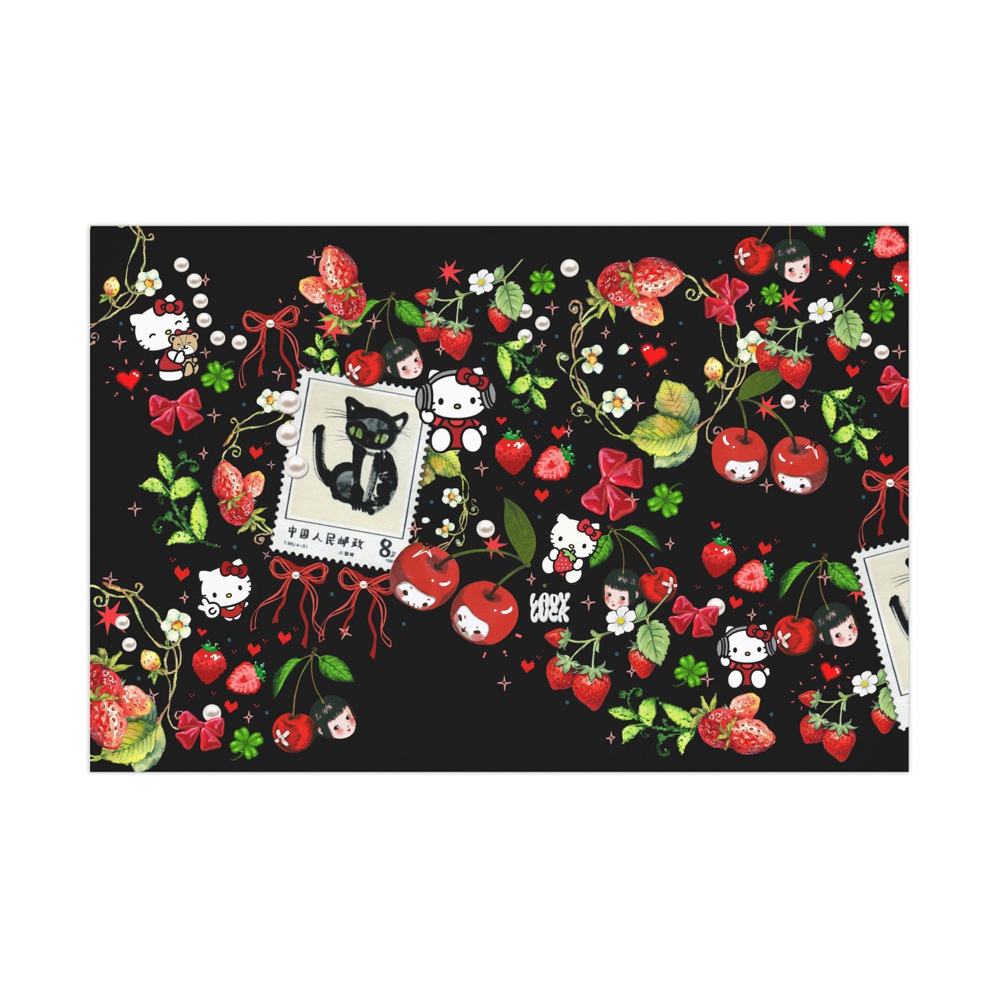 cherry kitty. giftwrap