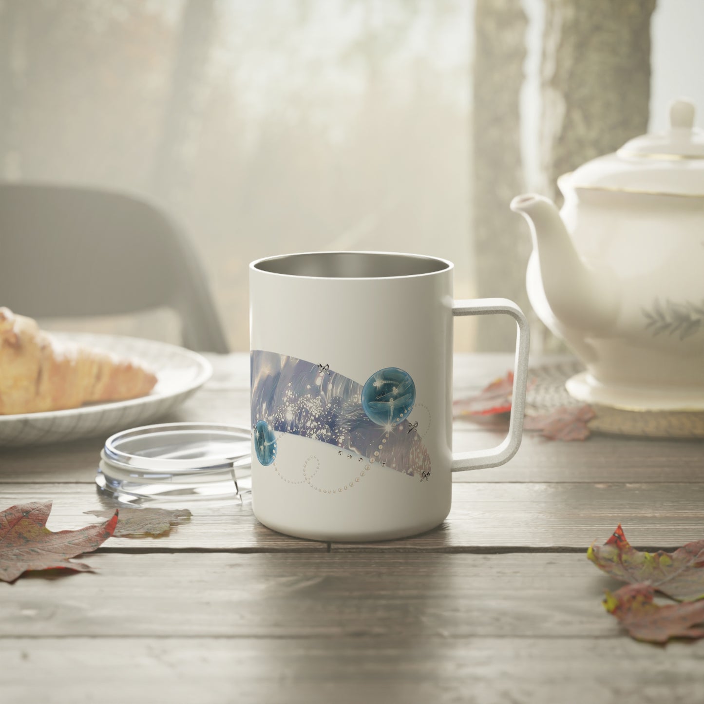 calming blue. insulated mug