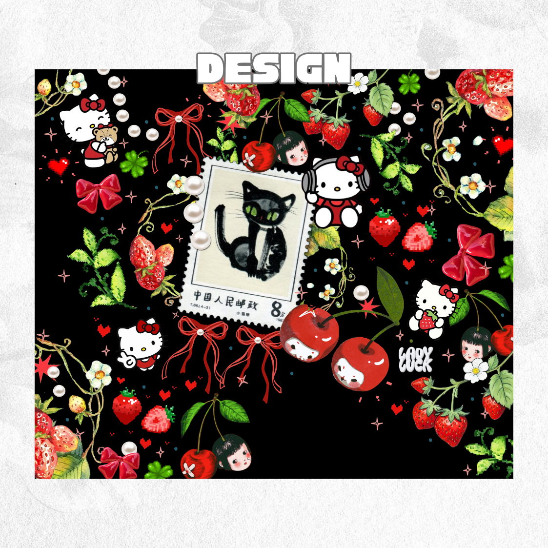 cherry kitty. stainless steel tumbler