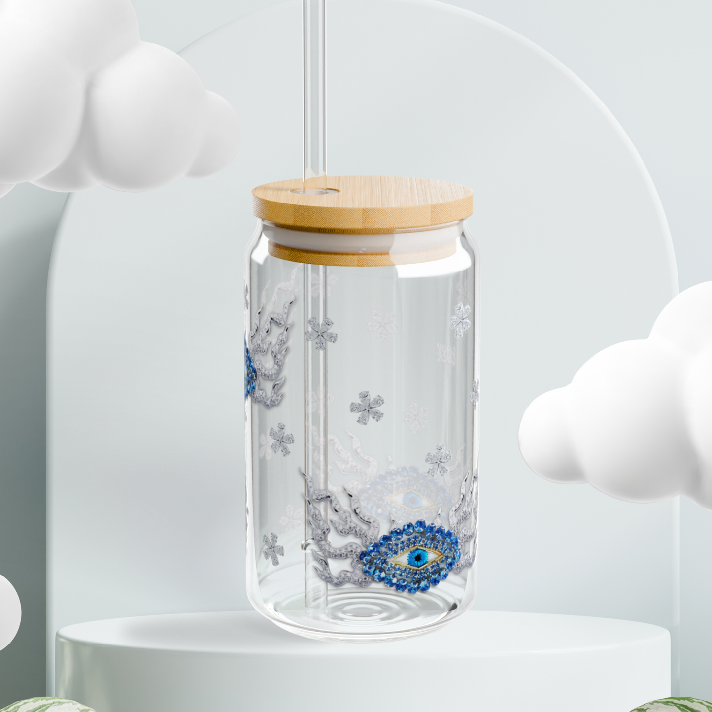 evil eye. glass sippy