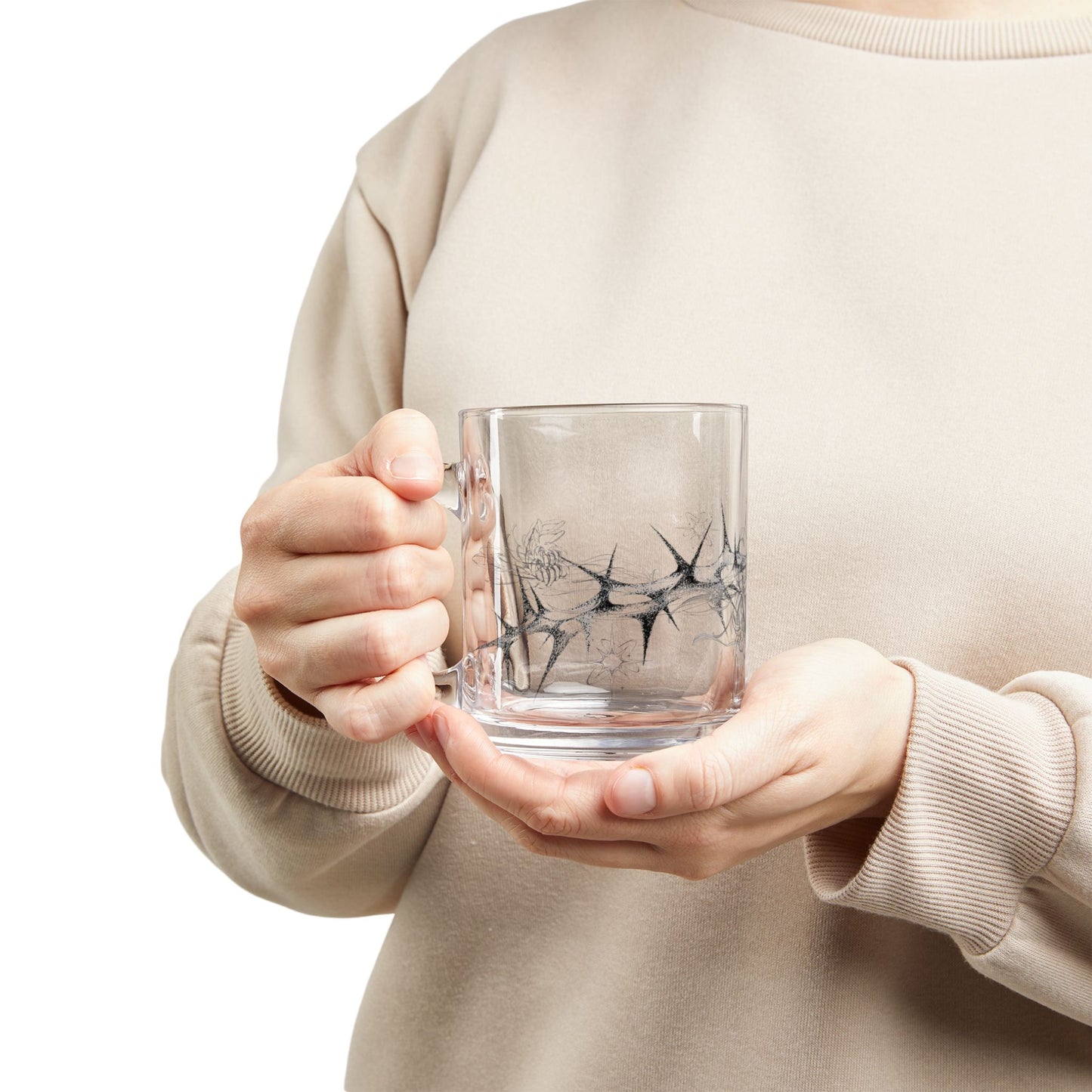 bitter coffee. glass mug
