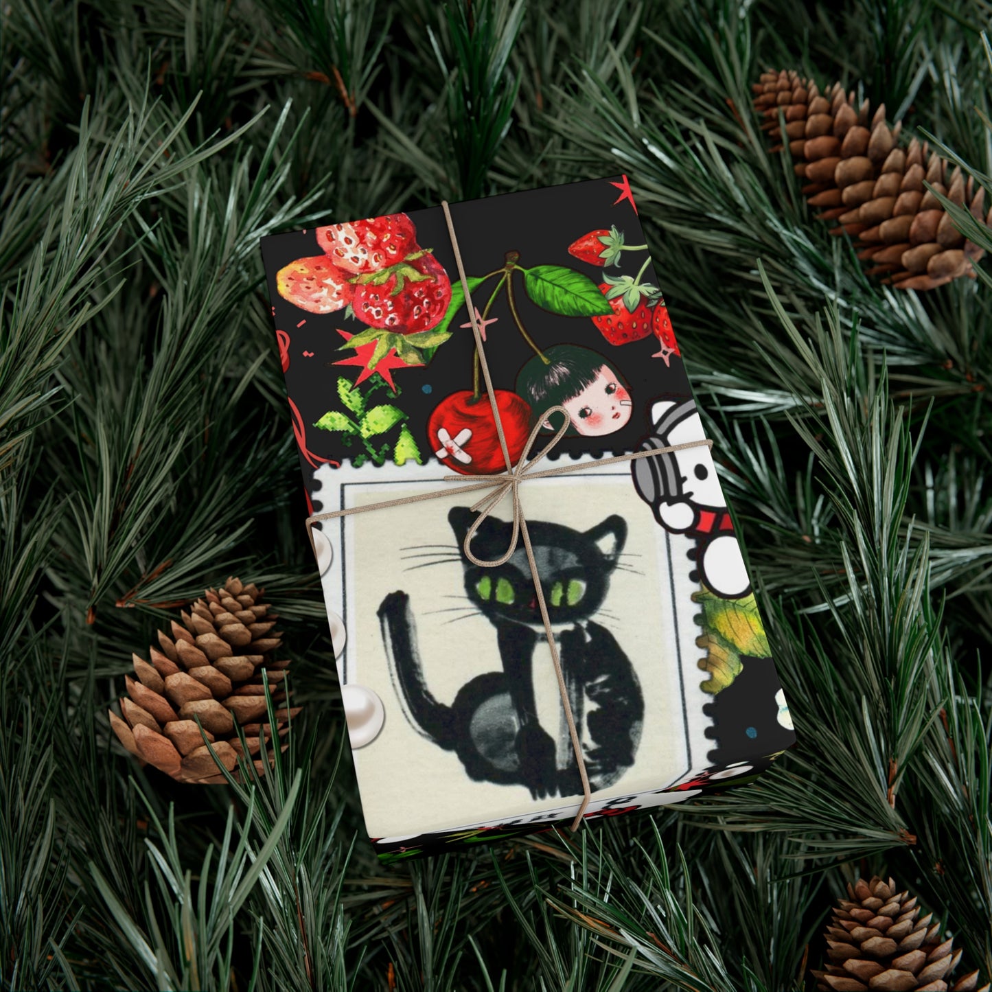 cherry kitty. giftwrap