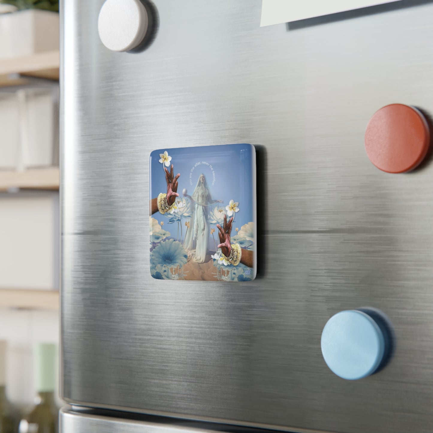 calm. porcelain magnet