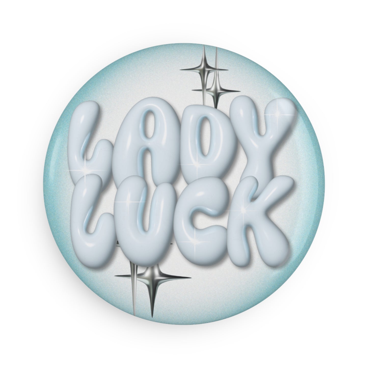 lady luck. button magnet
