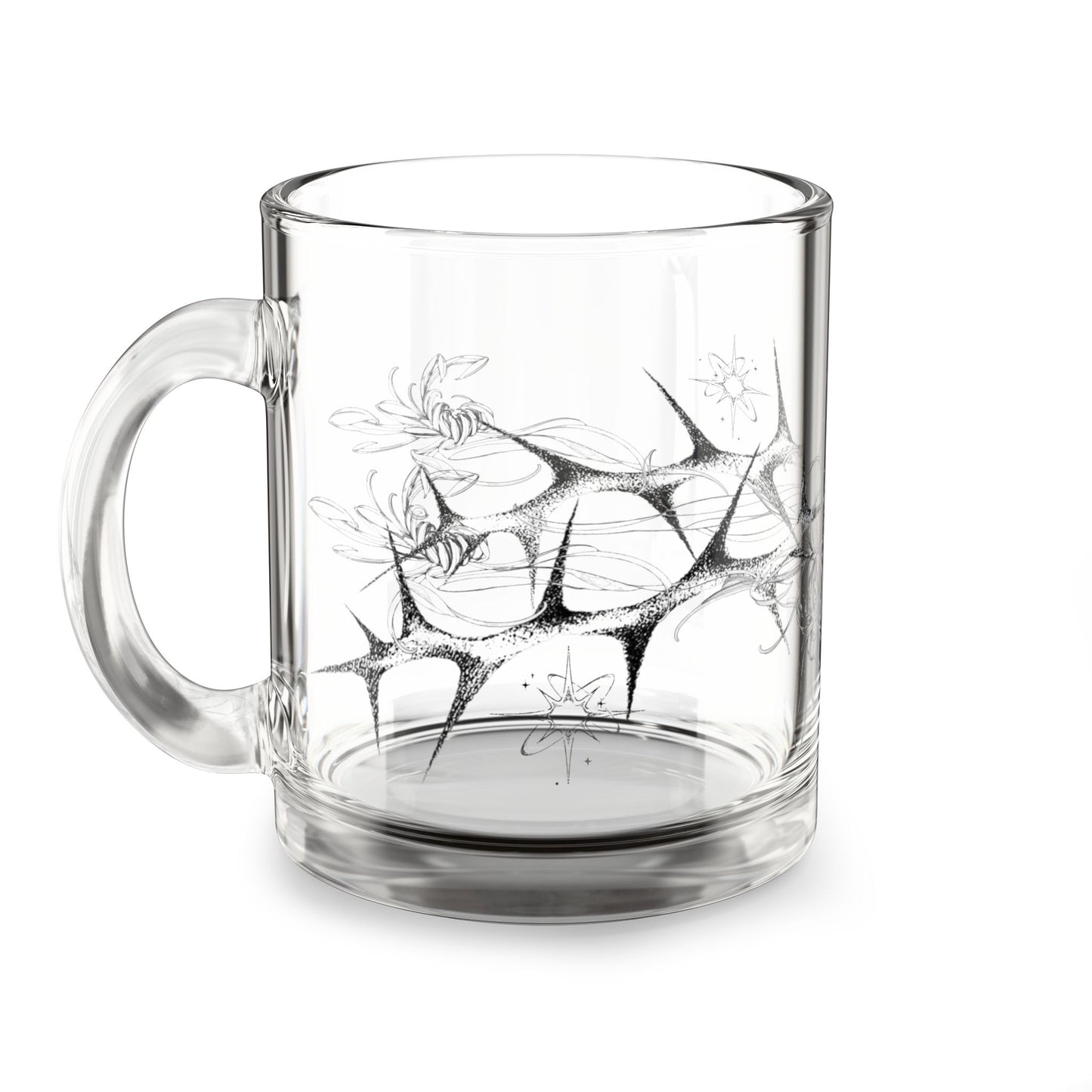 bitter coffee. glass mug