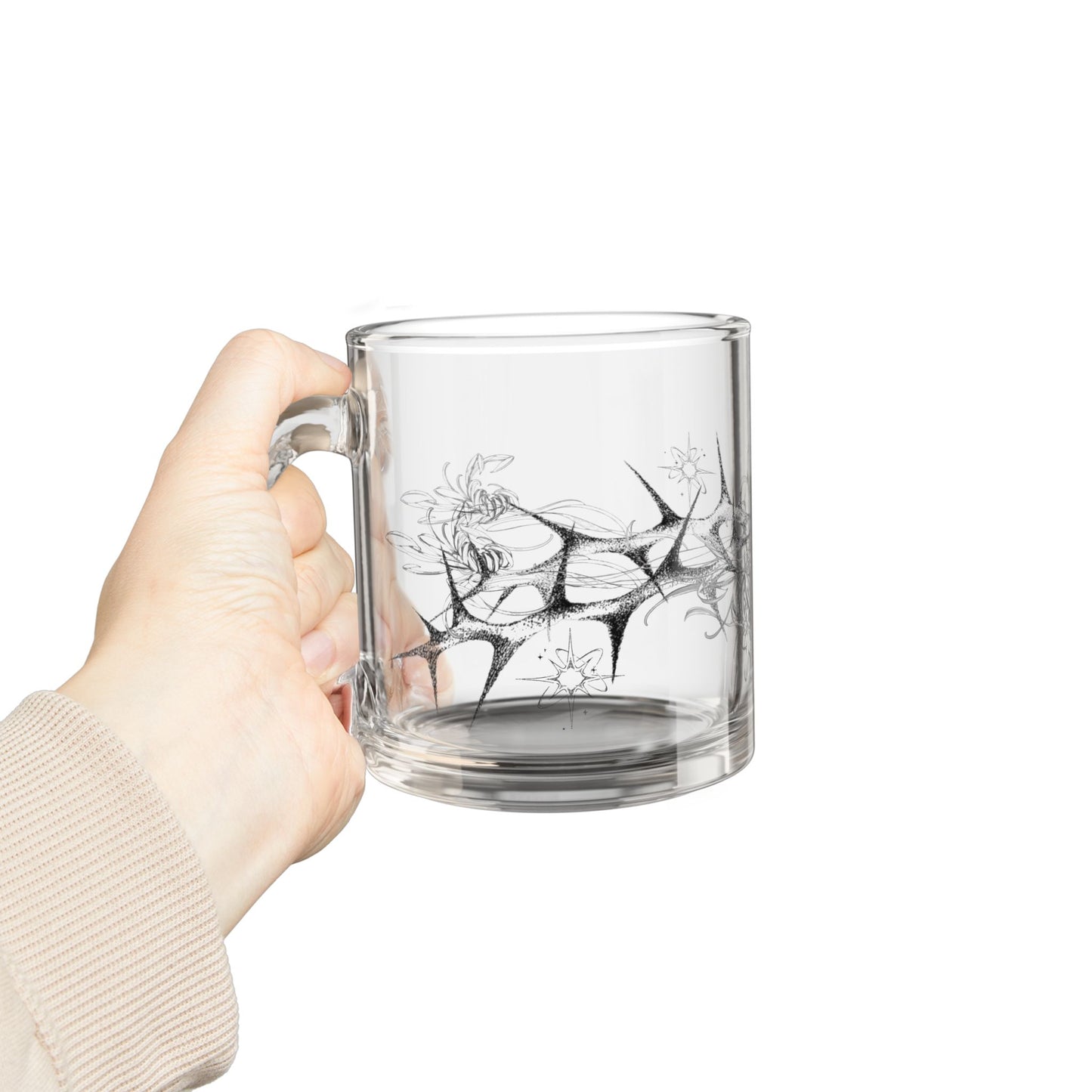 bitter coffee. glass mug