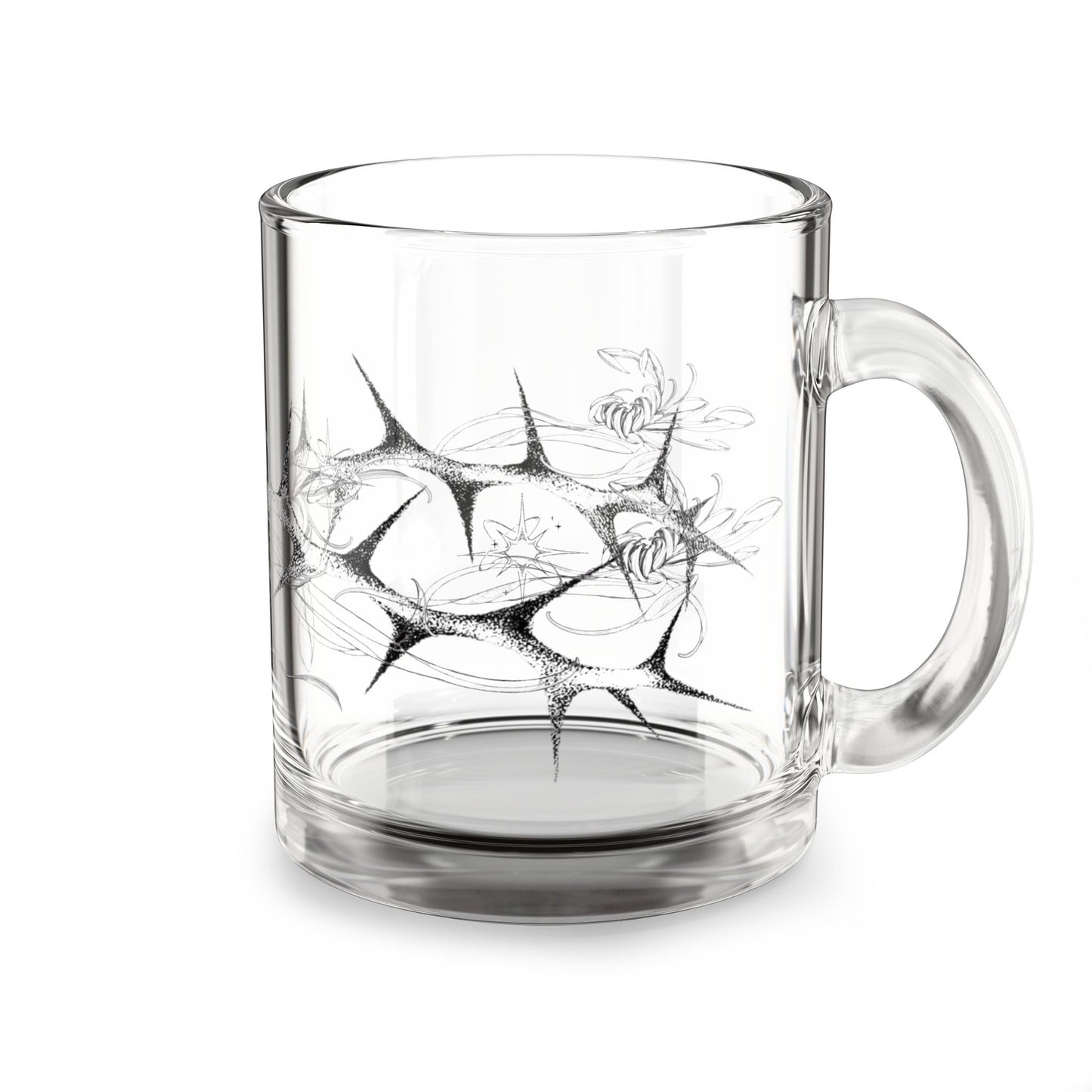 bitter coffee. glass mug