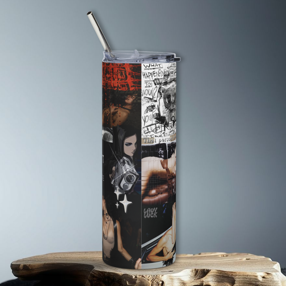 good morning. stainless steel tumbler
