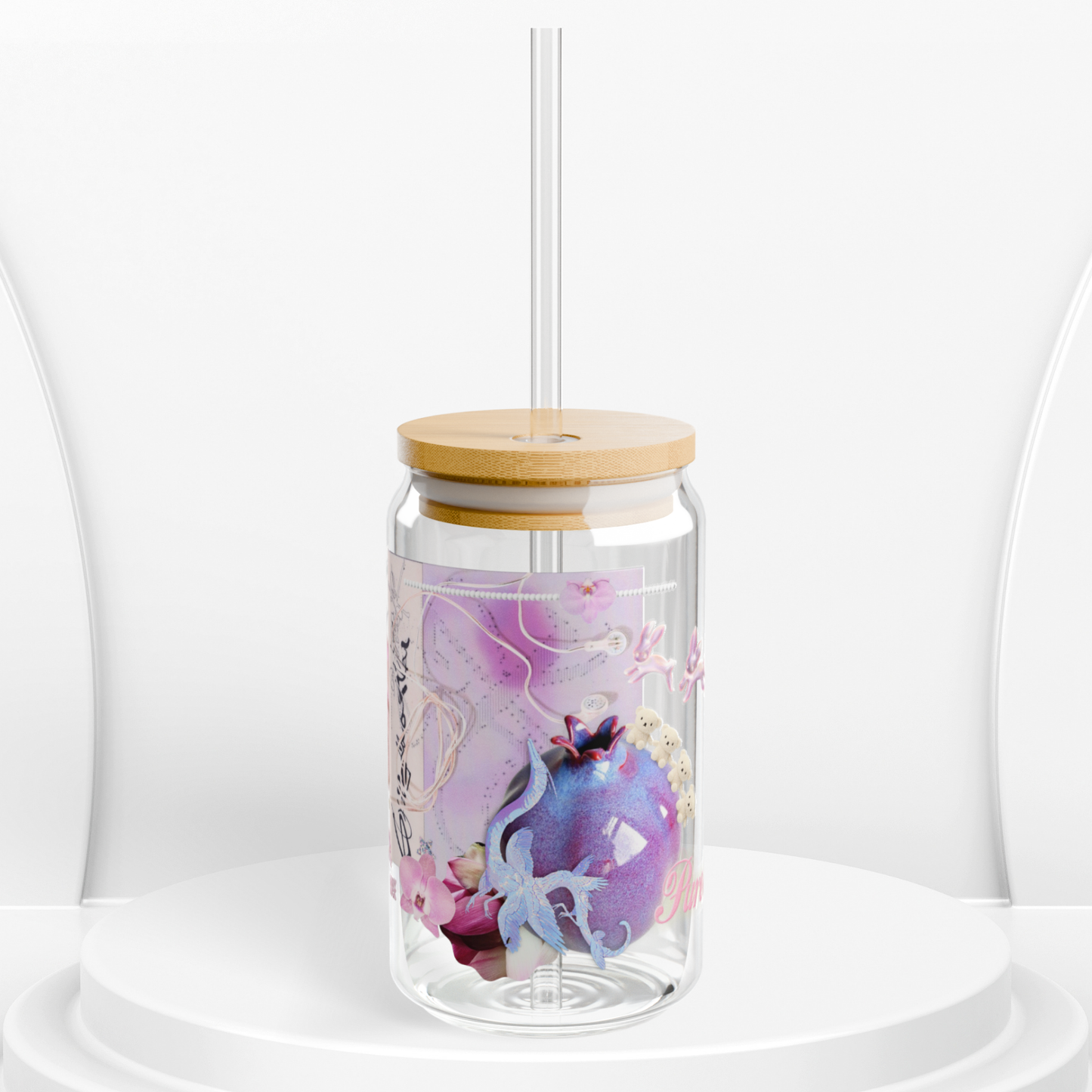 pom angel. glass sippy