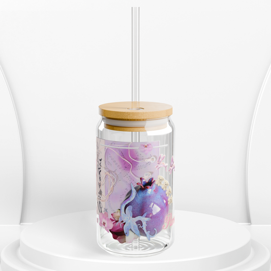 pom angel. glass sippy