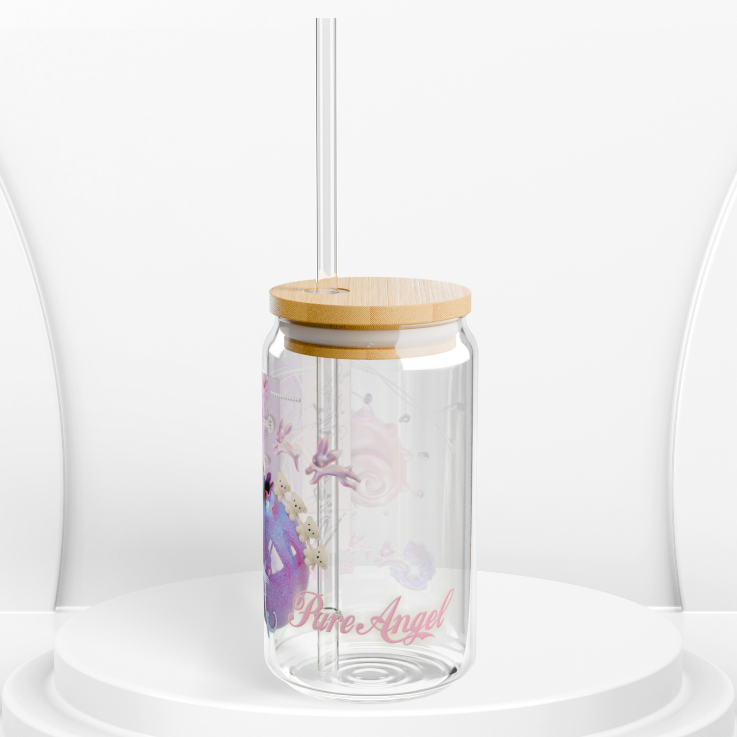 pom angel. glass sippy
