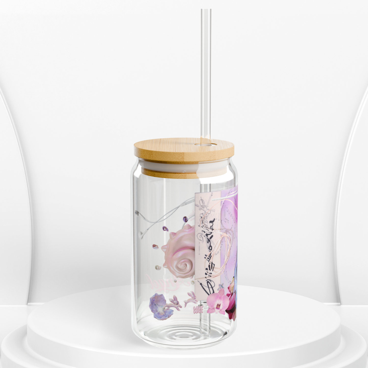 pom angel. glass sippy