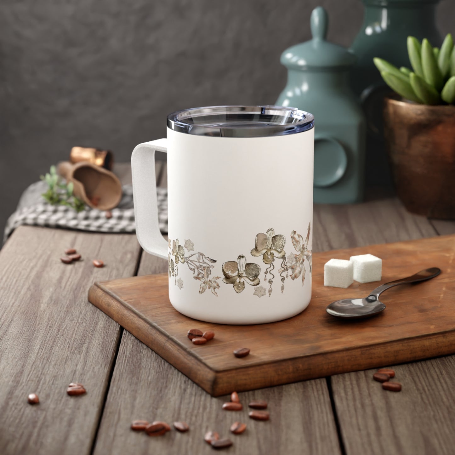 gold plated. insulated mug