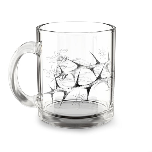 bitter coffee. glass mug